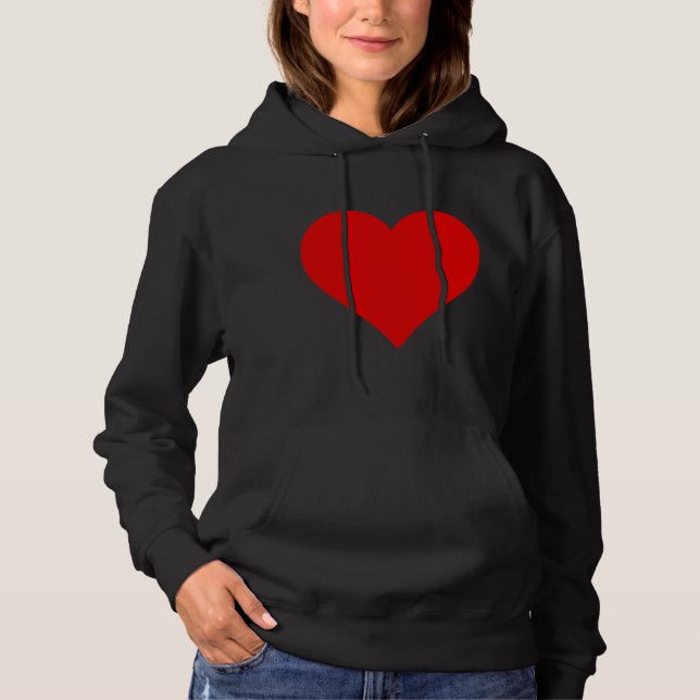 Moletom Coração Vermelho em Forma de Amor Clássico Simples (Frente)