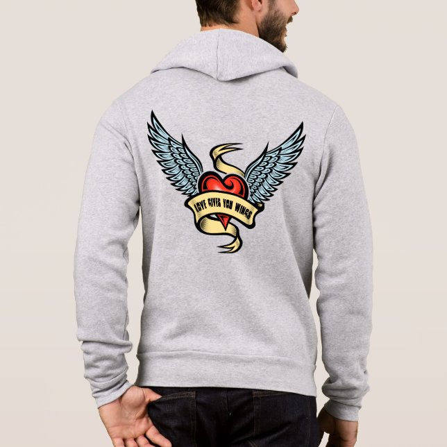 Moletom Coração Vintage com Asas (Verso)