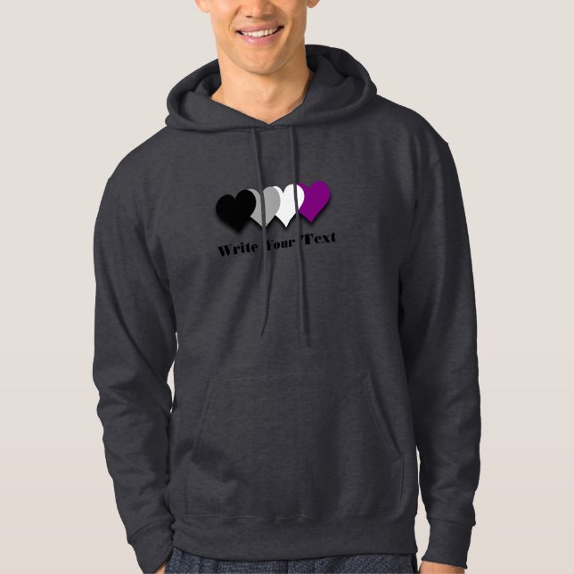 Moletom Corações do orgulho da assexualidade Hoodie (Frente)