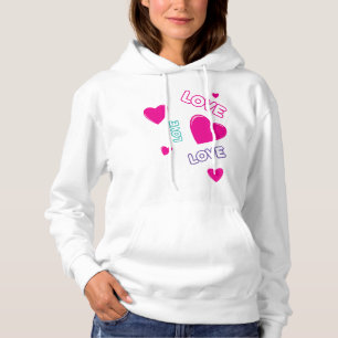 Moletom Corações e Amor rosa fofos - design romântico