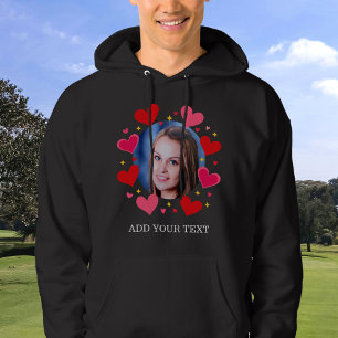Moletom Corações Vermelhos de Amor Foto Personalizada com 