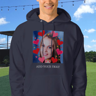 Moletom Corações Vermelhos de Amor Foto Personalizada Text