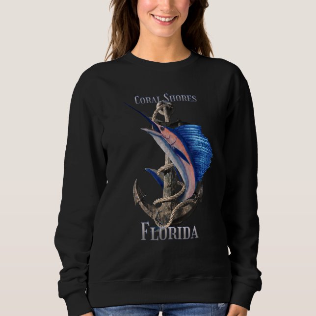 Moletom Coral Shores Florida Espadarte Marlin Ocean Fishin (Frente)
