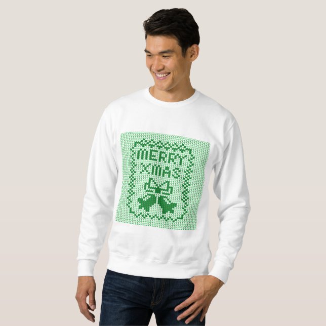 Moletom Cordéis feios de camisolas e Feliz Natal w (Frente Completa)