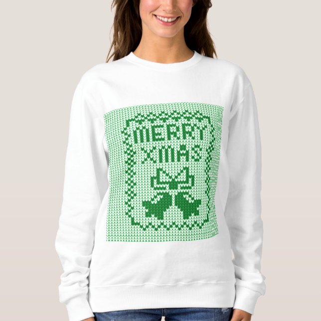 Moletom Cordéis feios de camisolas e Feliz Natal w (Frente)