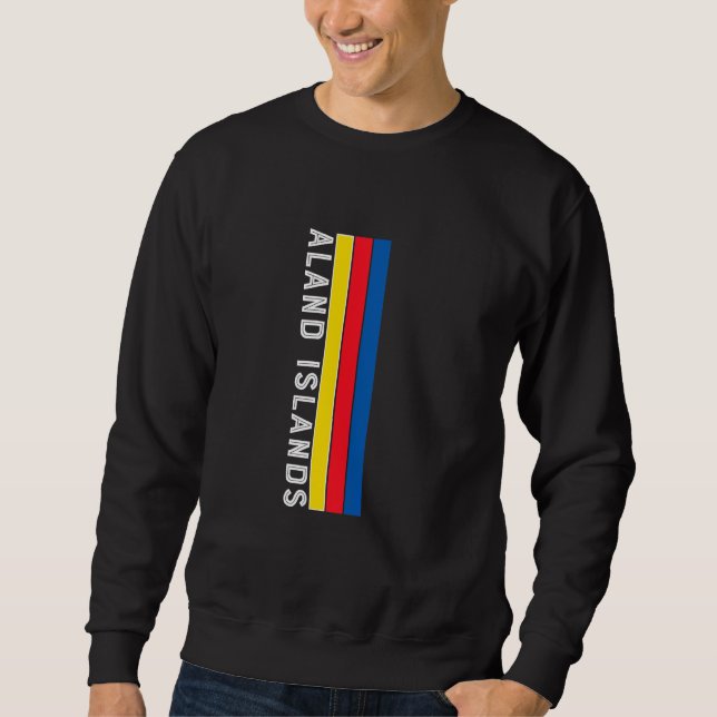 Moletom Cores da Bandeira das Ilhas Aland (Frente)