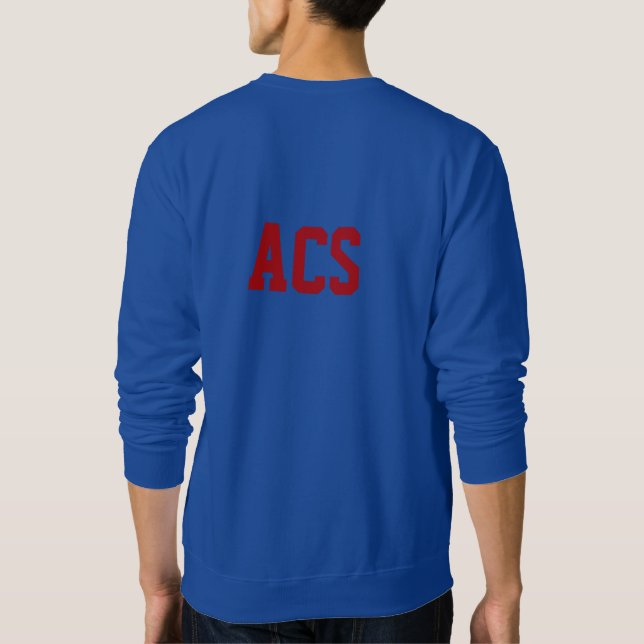 Moletom Cores Escolares Azul Real e Vermelho e Letras (Verso)