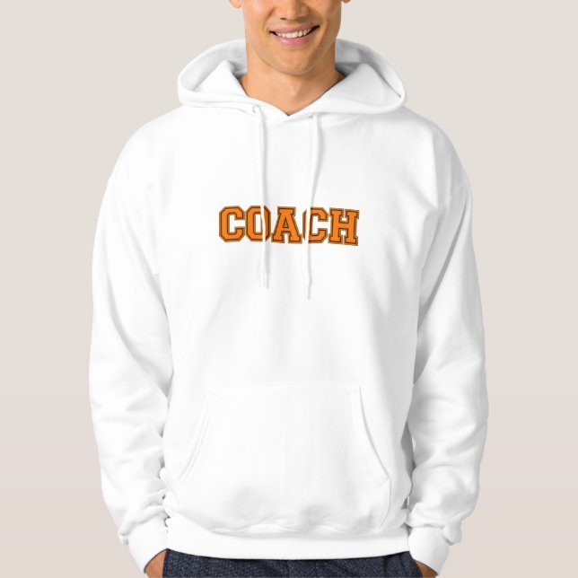Moletom Cores Escolares CAIXA Mens Hoodie, Laranja Preto (Frente)