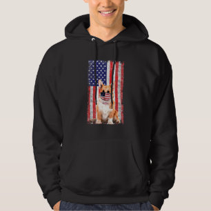 Moletom Corgi American Flag Dog Veste Face Máscara 4 De Ju