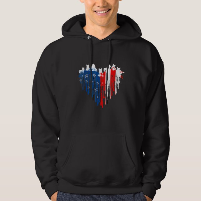 Moletom Corgi American Heart Flag Dog 4 De Julho (Frente)