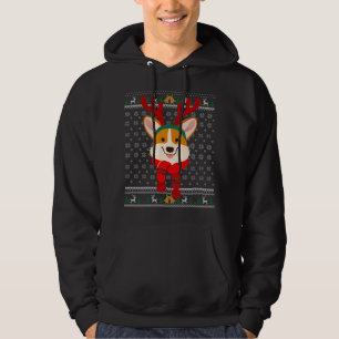 Moletom Corgi Christmas Reindeer Ugly Sweater Holida