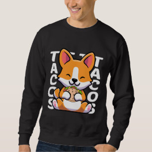 Moletom Corgi Comendo Tacos Ideia Engraçada Para Tacos E C