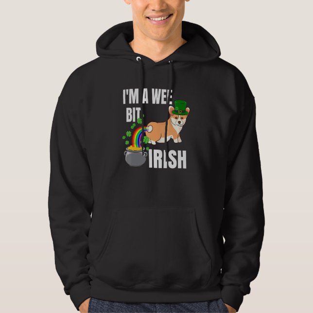Moletom Corgi Dia de São Patrício Im A Wee Bit Irish (Frente)