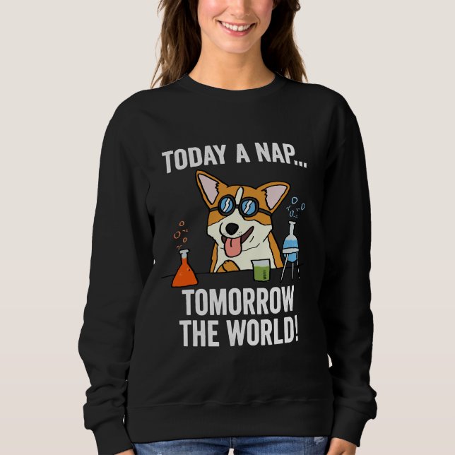 Moletom Corgi Hoje Um Sonho Amanhã O Mundo (Frente)