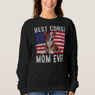 Moletom Corgi Mãe Americana Flag Corgi Dog Proprietário