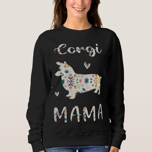 Moletom Corgi Mama Floral Dog Mom Love (Frente)