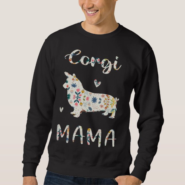 Moletom Corgi Mama Floral Dog Mom Love (Frente)
