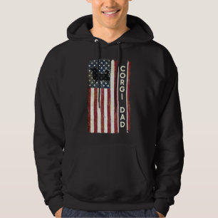 Moletom Corgi Pai Patriótico Americano Bandeira Americana 