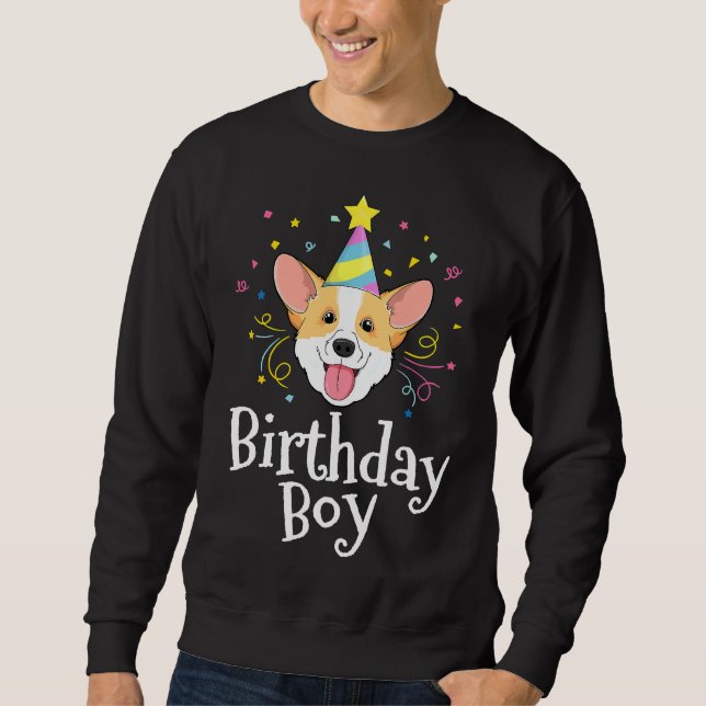 Moletom Corgi Para Crianças Festa De Cachorro De Aniversár (Frente)