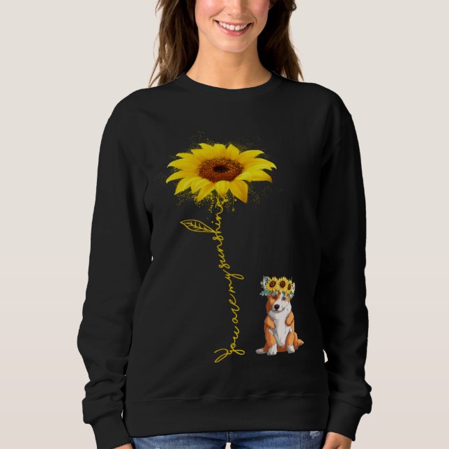 Moletom Corgi Sunflower Unique Fashion Printed Dogs (Frente)