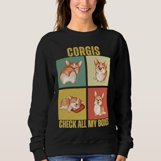 Moletom Corgis Check All My Boxes  Corgi (Frente)