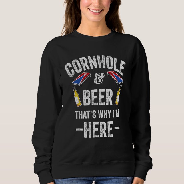 Moletom Cornhole Bean Bag Tosse Beer 4 De Julho (Frente)