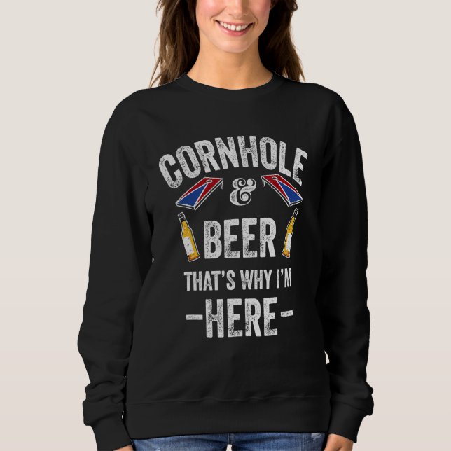 Moletom Cornhole Bean Bag Tosse Beer 4 De Julho (Frente)