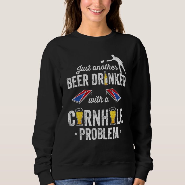 Moletom Cornhole Bean Tosse Beer Drinker 4 De Julho (Frente)