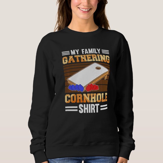 Moletom Cornhole Com Bolsas De Bean De Coleta Familiar Par (Frente)