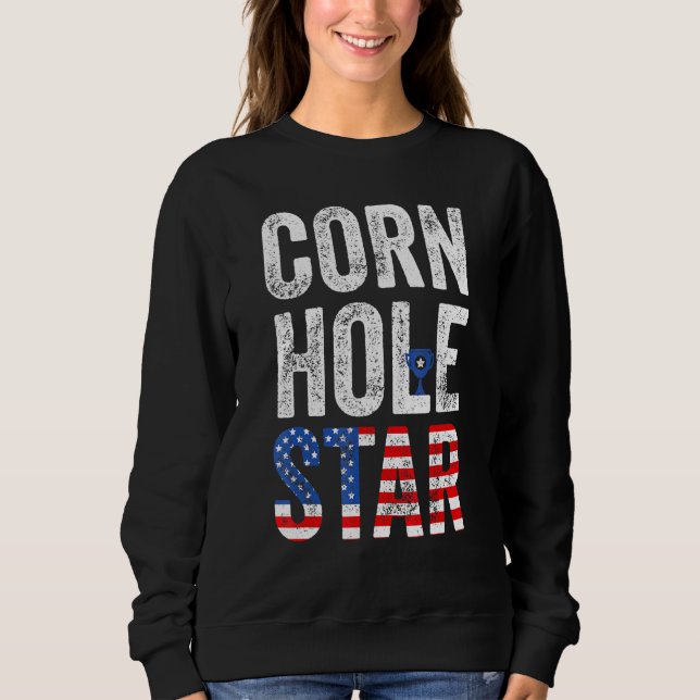 Moletom Cornhole Star Bean Bag Tournamen Usa (Frente)
