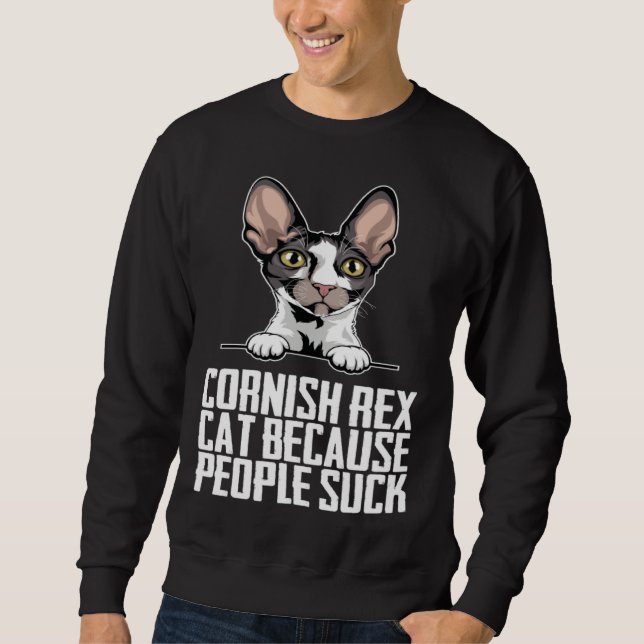 Moletom Cornish rex cat because people suck  2 (Frente)