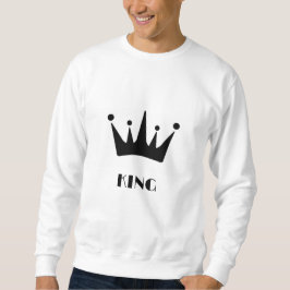 Moletom Coroa de texto personalizado KING cor preta Mascul