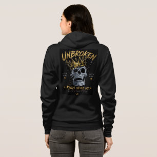 Moletom Coroa do Rei Caveira Inquebrantável Arte Motivacio