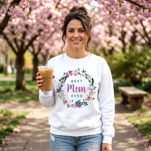 Moletom Coroa Floral Boho Melhor Mãe de Todos os Tempos