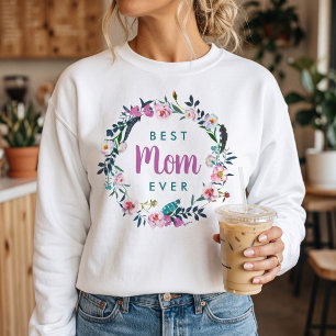 Moletom Coroa Floral Boho Melhor Mãe de Todos os Tempos