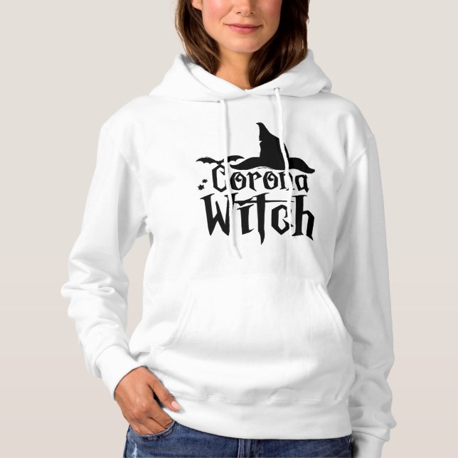 Moletom Corona Witch Halloween , Dia de as Bruxas engraçad (Frente)