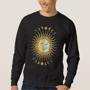 Moletom Corpo Celeste Lua Crescente Sol Boho Astronomia Co