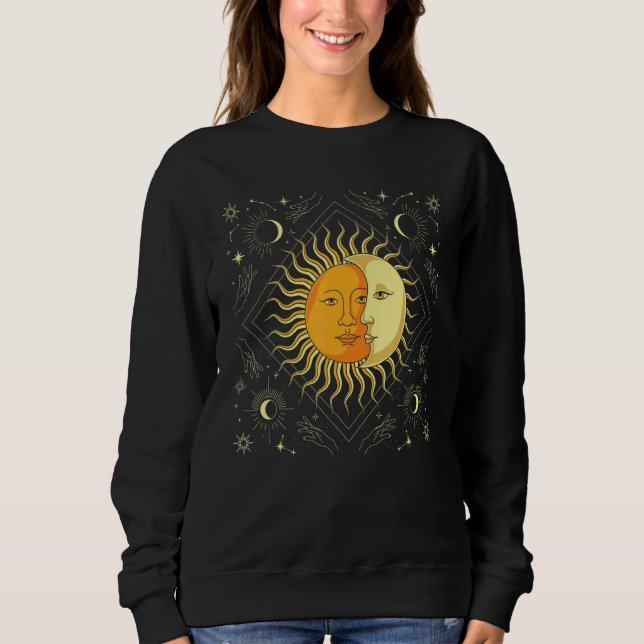 Moletom Corpos Celestes Sol Lua Boho Astronomia Universo  (Frente)