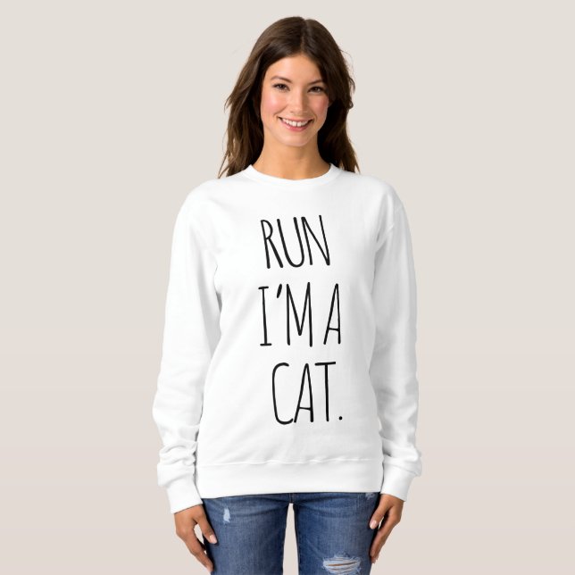 MOLETOM CORRA EU SOU UM GATO (Frente Completa)