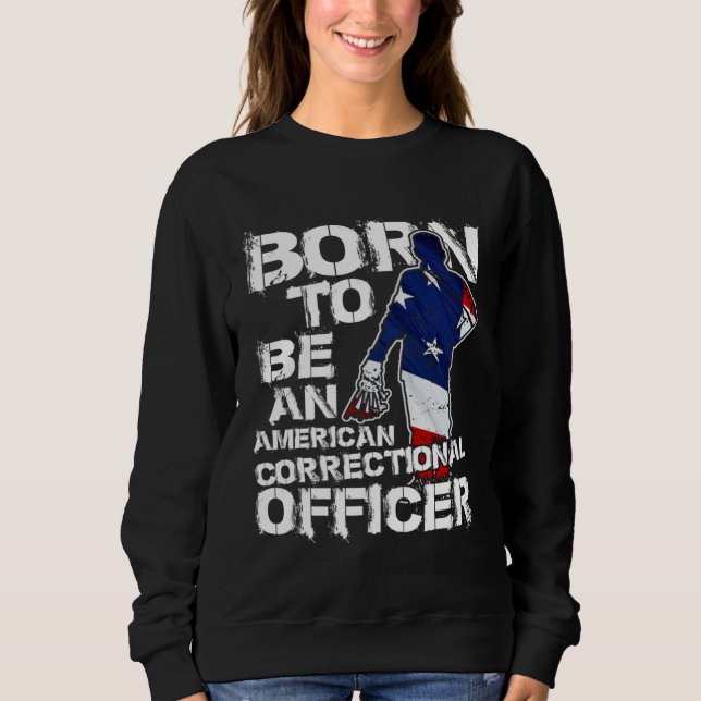 Moletom Correctional Officer Distressed American USA Flag (Frente)