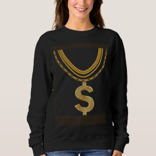 Moletom Corrente de Dólar de Ouro Gangsta Hiphop Rap