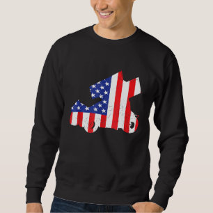 Moletom Corrida De Sprint Car EUA Bandeira Americana Dentr