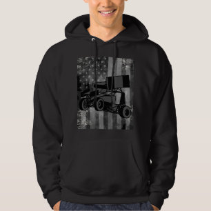 Moletom Corrida de Sprint Car Preto Cinza Bandeira America
