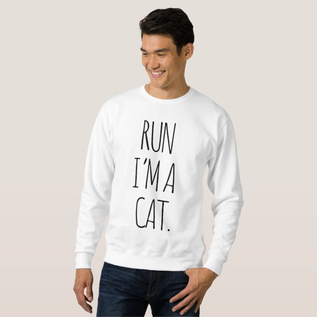 MOLETOM CORRO, SOU UM GATO (Frente Completa)