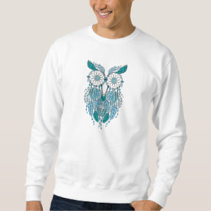 Moletom coruja azul do dreamcatcher