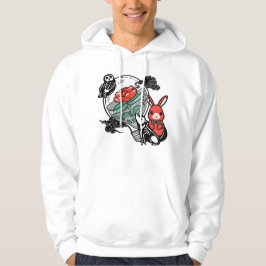 Moletom Coruja Esqueleto & Arte de Lâmpada Rosa Vermelha