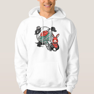 Moletom Coruja Esqueleto & Arte de Lâmpada Rosa Vermelha