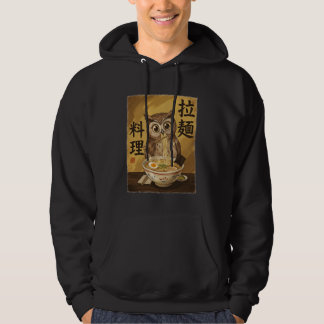 Moletom Coruja Fofa Comendo Macarrão Ramen Divertido Japão
