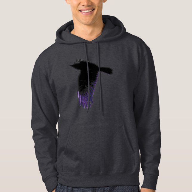 Moletom Corvo Preto e Roxo Voando (Frente)