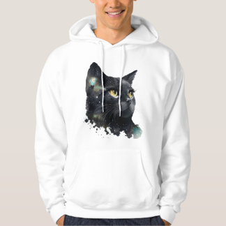 Moletom Cosmic Black Cat Watercolor T-Shirt – Artistic Gal